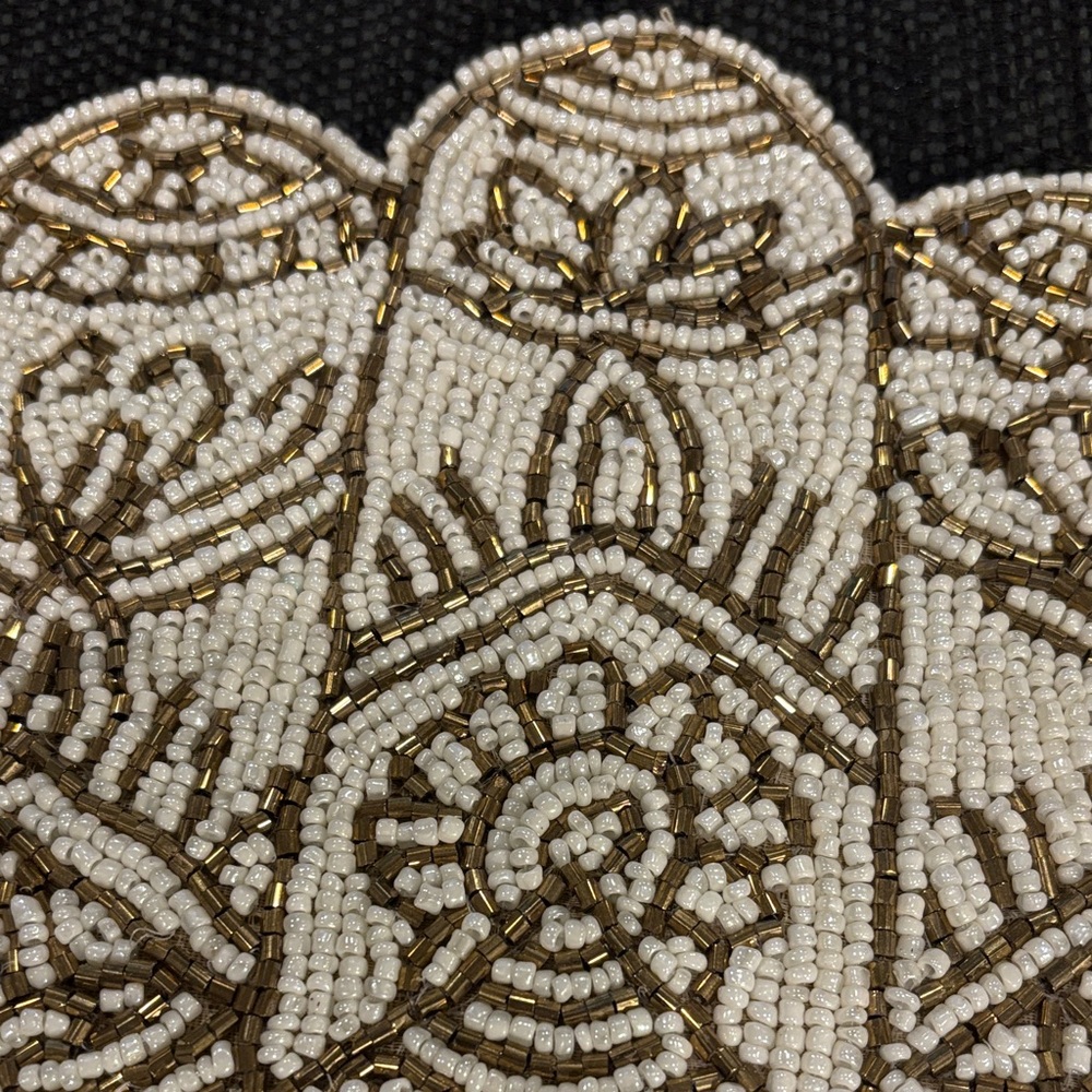 Intricate Beaded Hamsa plate charger made India - Picture 3 of 10